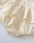 Vintage Cream Ruffle Romper