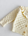 Ruffle Popcorn Knit Cardigan