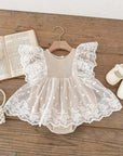 Lace Waffle Romper