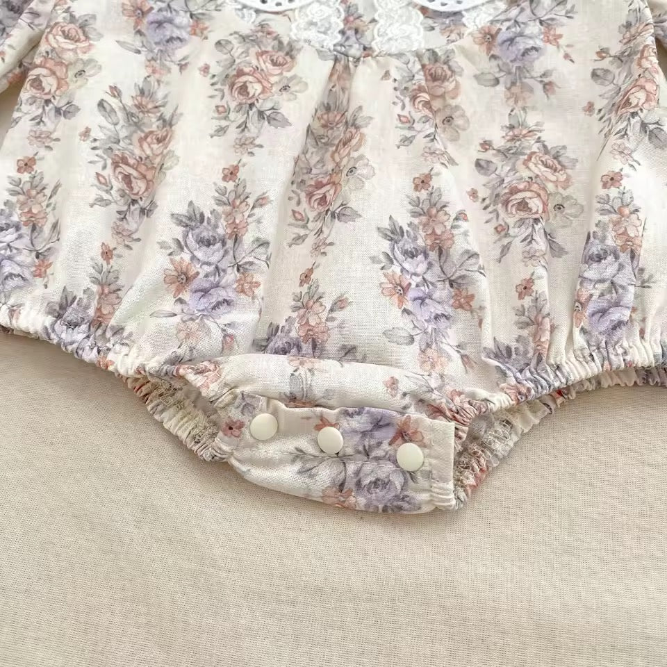 Meadow Lace Floral Romper