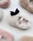 Velvet Bow Fur Shoes