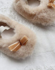 Velvet Bow Fur Shoes
