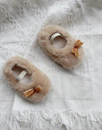 Velvet Bow Fur Shoes