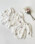 Floral Embroidered Baby Romper