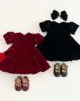 The Pearl Blossom Velvet Dress
