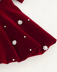 The Pearl Blossom Velvet Dress