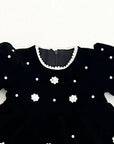 The Pearl Blossom Velvet Dress