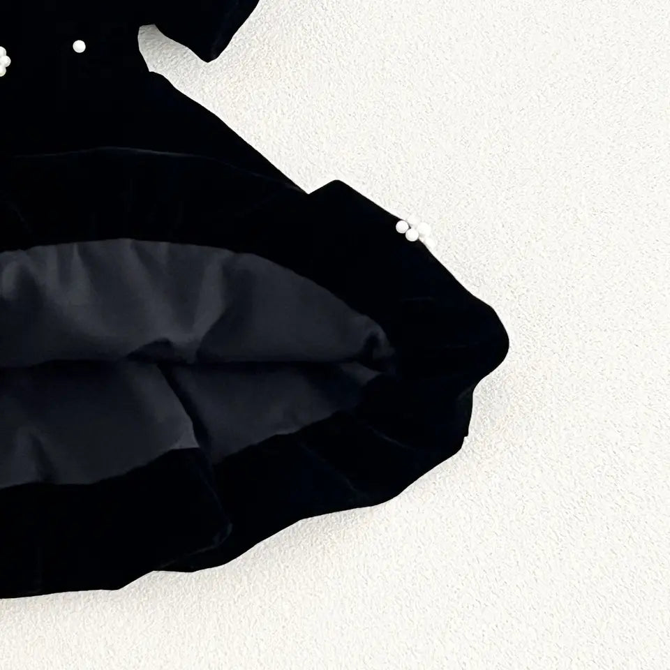 The Pearl Blossom Velvet Dress