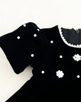 The Pearl Blossom Velvet Dress