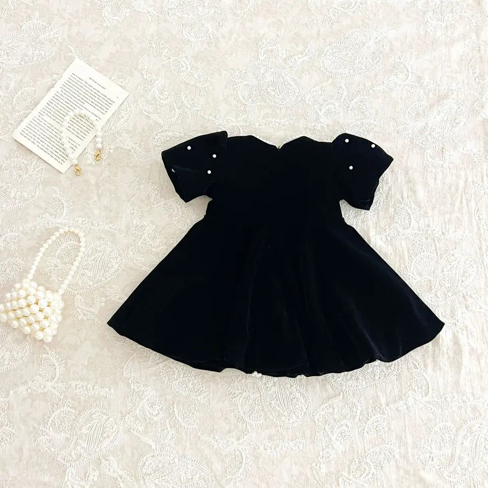 The Pearl Blossom Velvet Dress