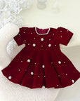 The Pearl Blossom Velvet Dress