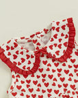 Heart Print Shorts Set