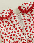 Heart Print Shorts Set