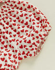 Heart Print Shorts Set