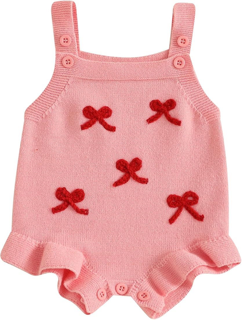 Knit Bow Overalls