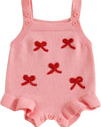 Knit Bow Overalls