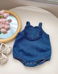 Heart Denim Romper