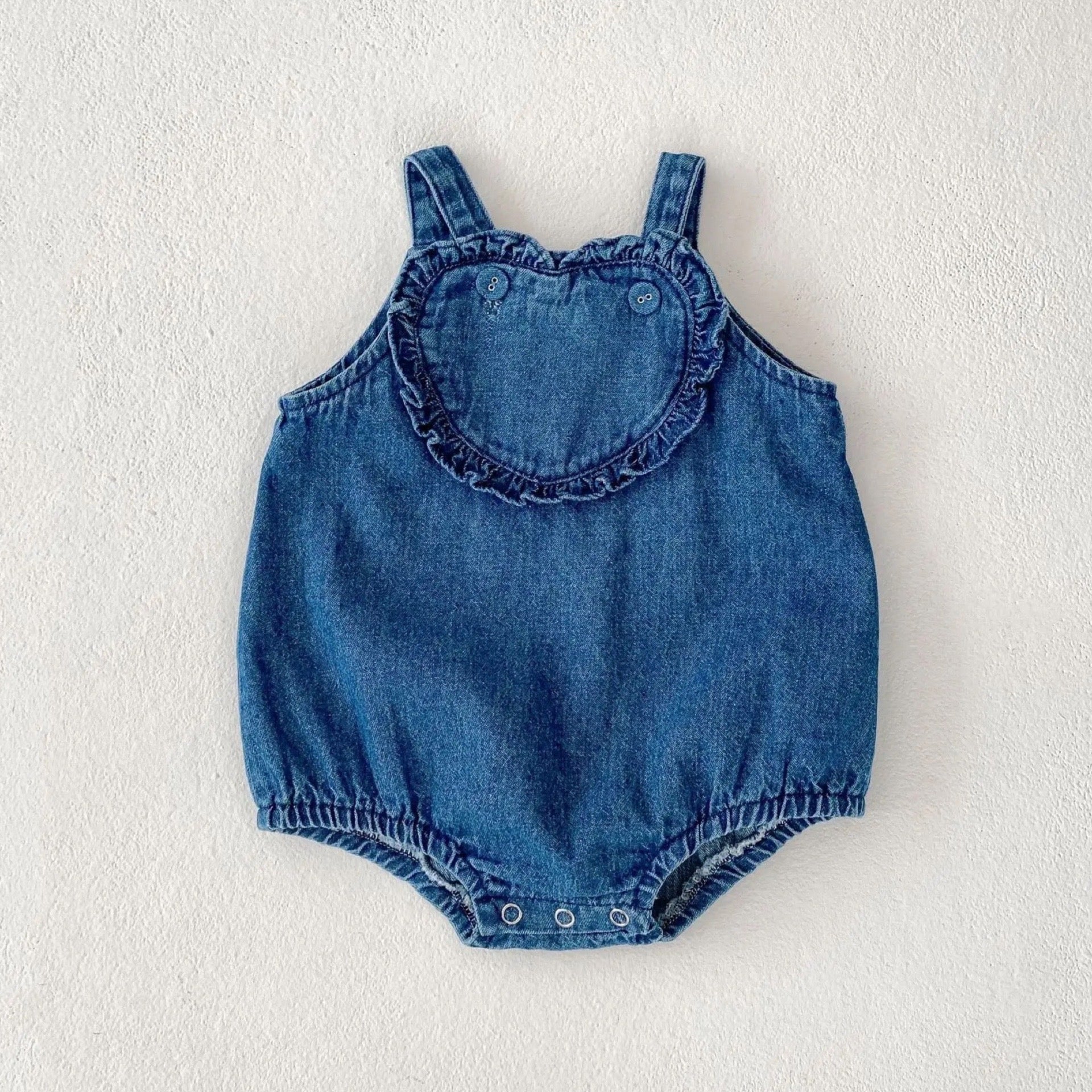 Heart Denim Romper