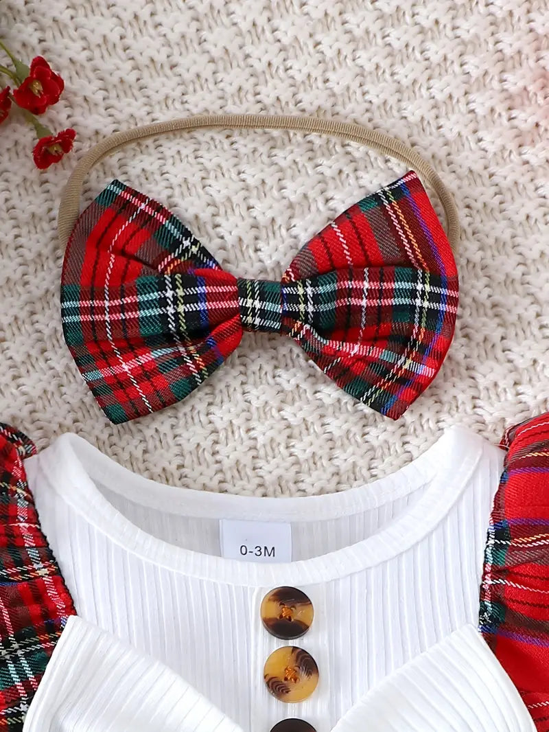 Holiday Tartan Ruffle Romper Set