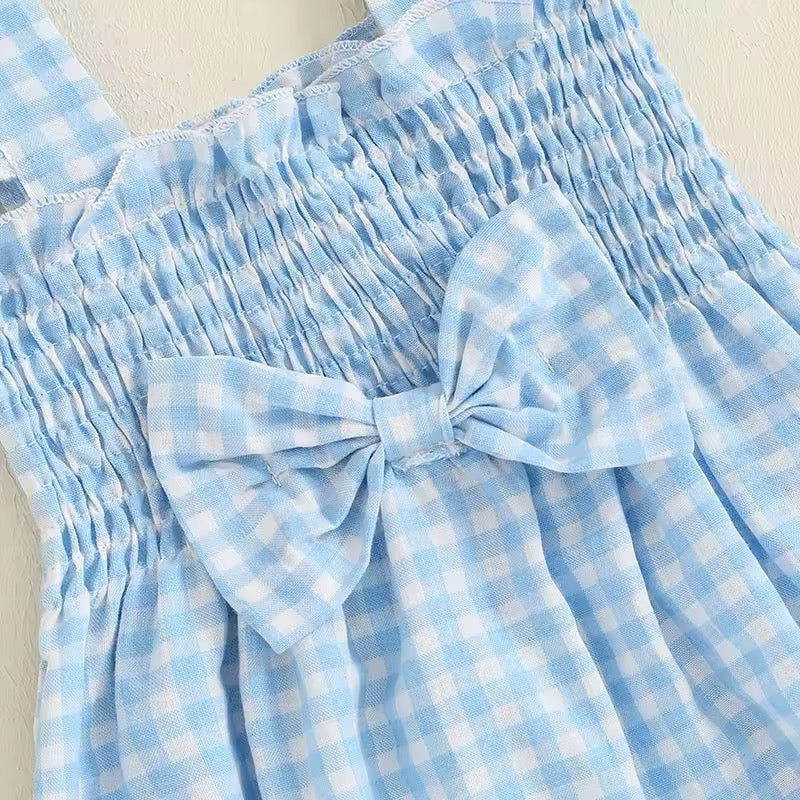 Gingham Flutter Romper Set