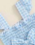 Gingham Flutter Romper Set