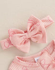 2pcs Bow Onesie Set