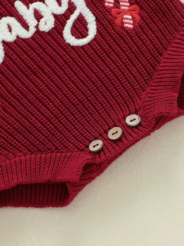 Santa Baby Knit Romper