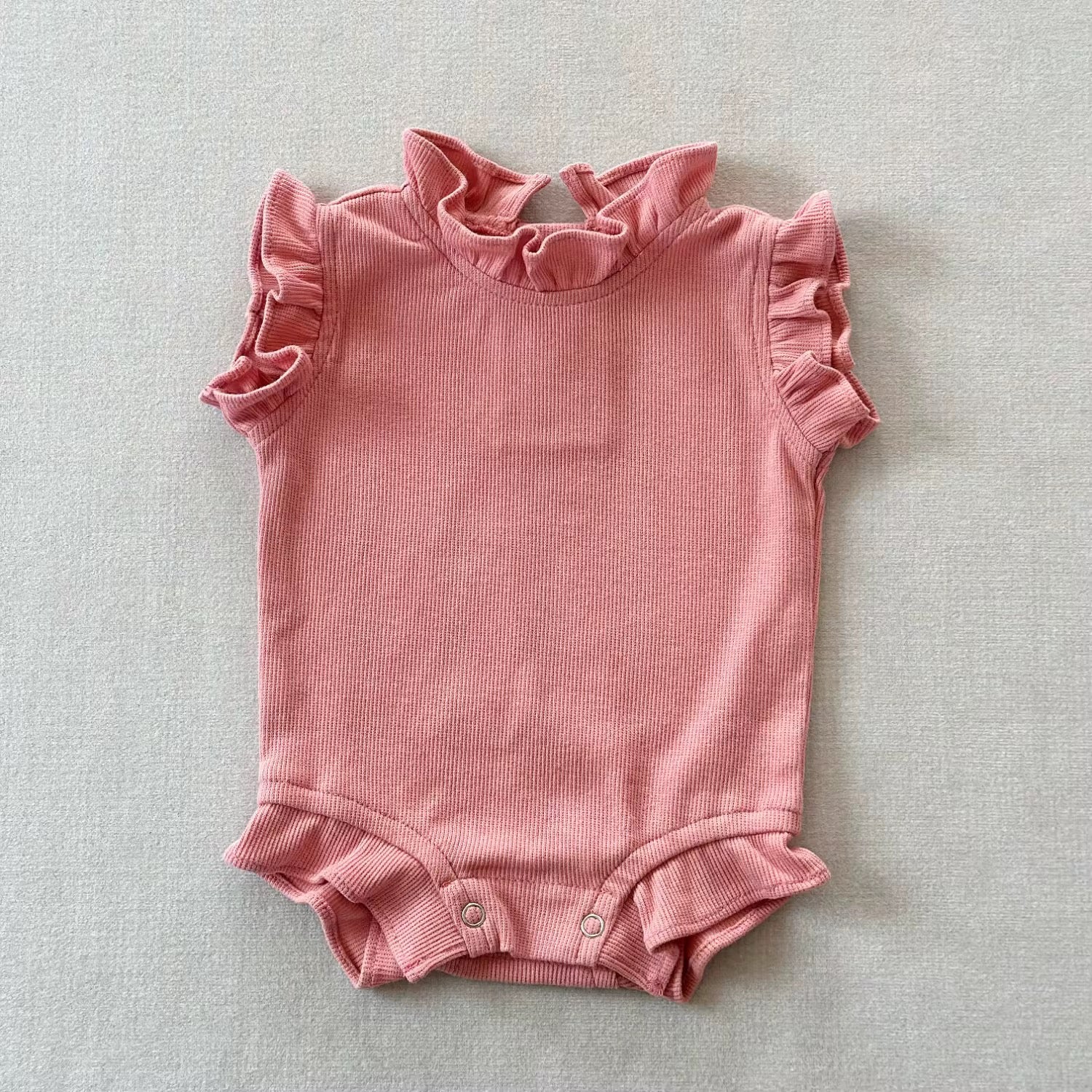 Ruffle Sleeve Ribbed Bodysuit