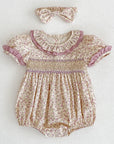 Vintage Bloom Smocked Romper Set