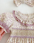 Vintage Bloom Smocked Romper Set