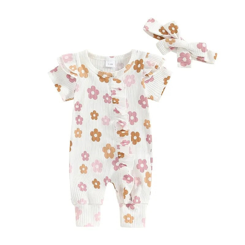 Short Sleeve Floral Onesie