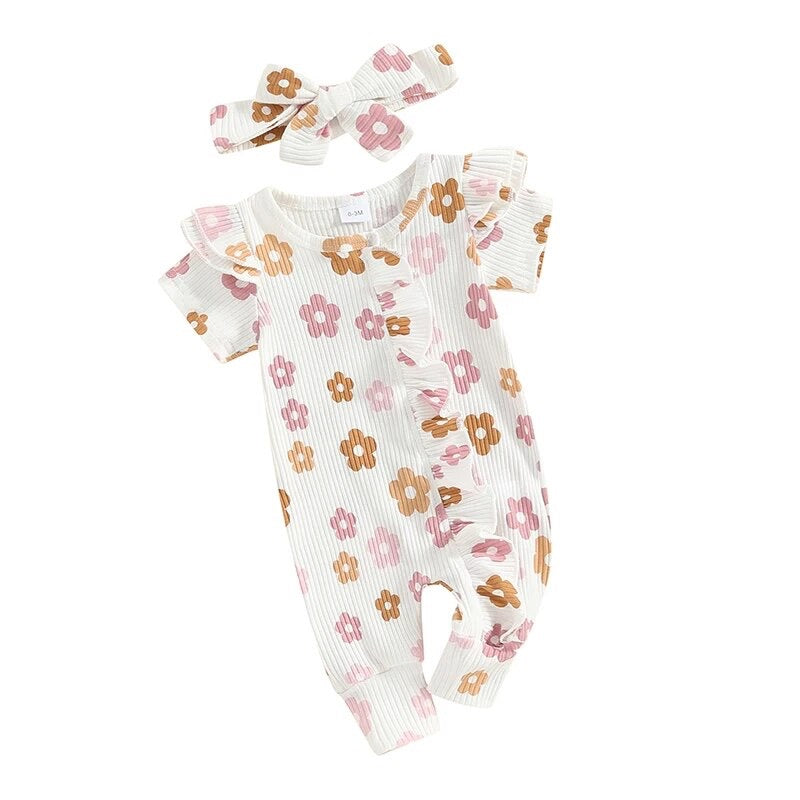 Short Sleeve Floral Onesie