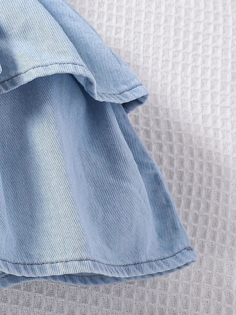 Denim Ruffle Romper