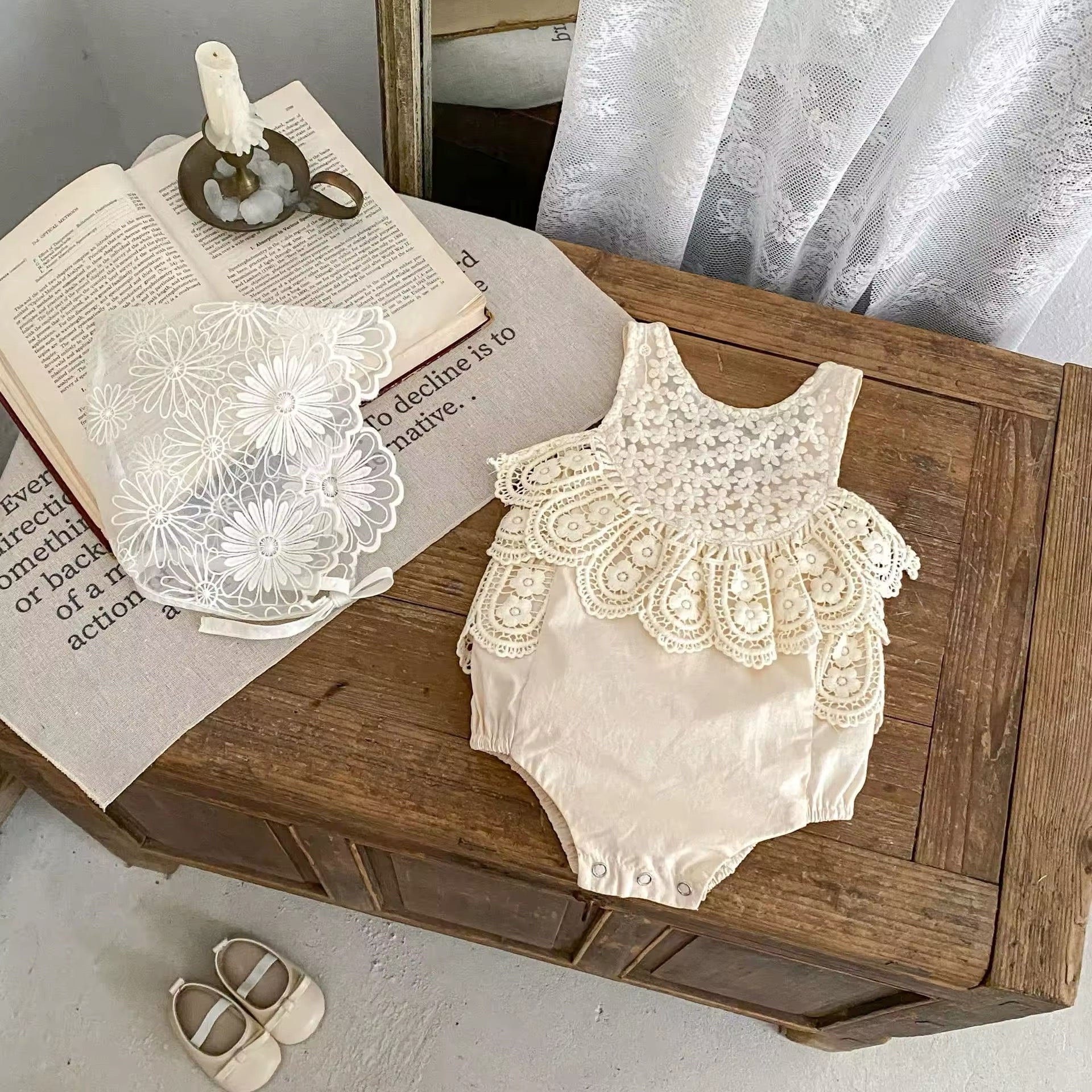 Vintage Lace Angel Romper