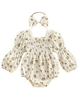 Floral Smocked Romper Set