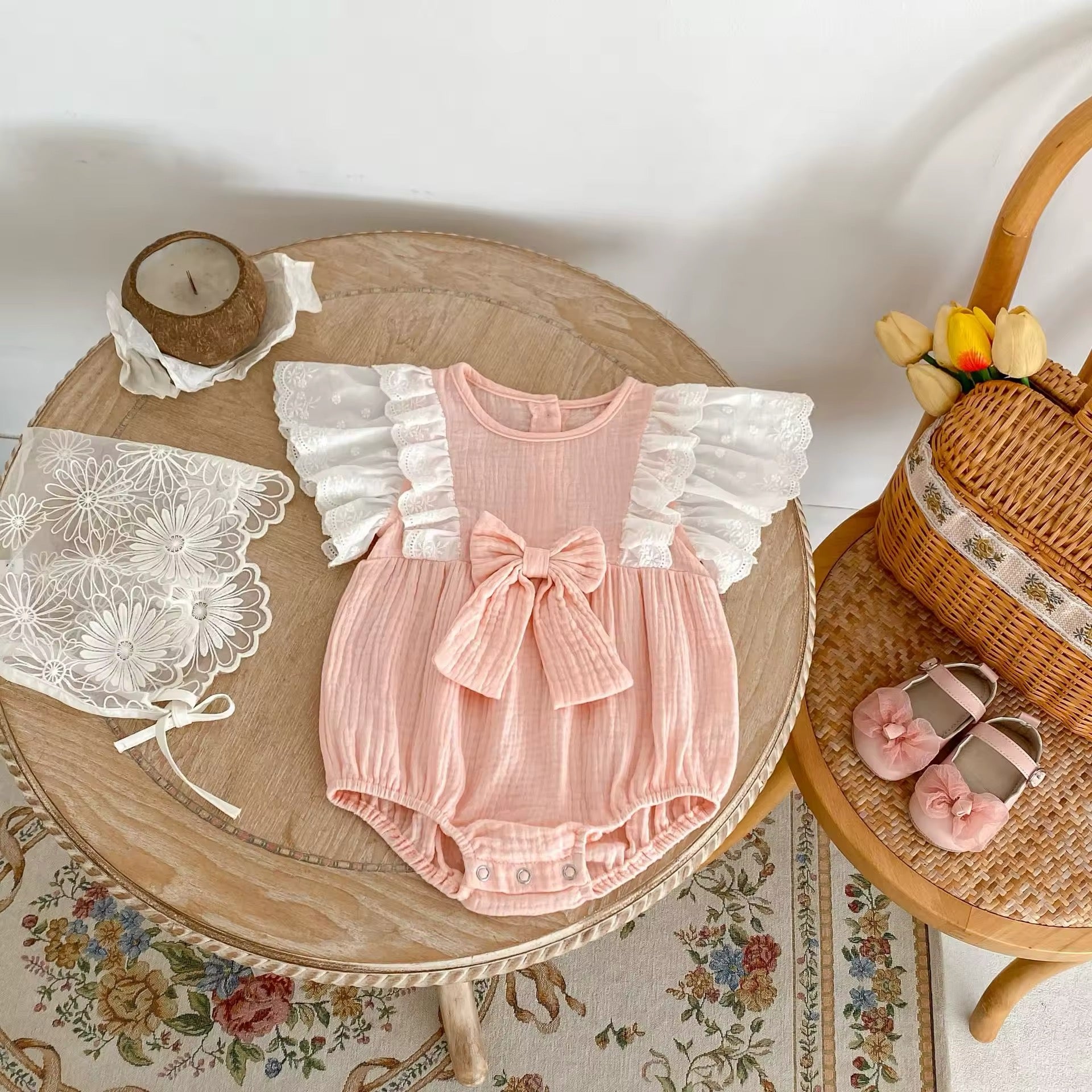 Grace Lace Flutter Romper