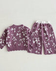 Bow Blossom Knit Plum Set