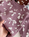 Bow Blossom Knit Plum Set