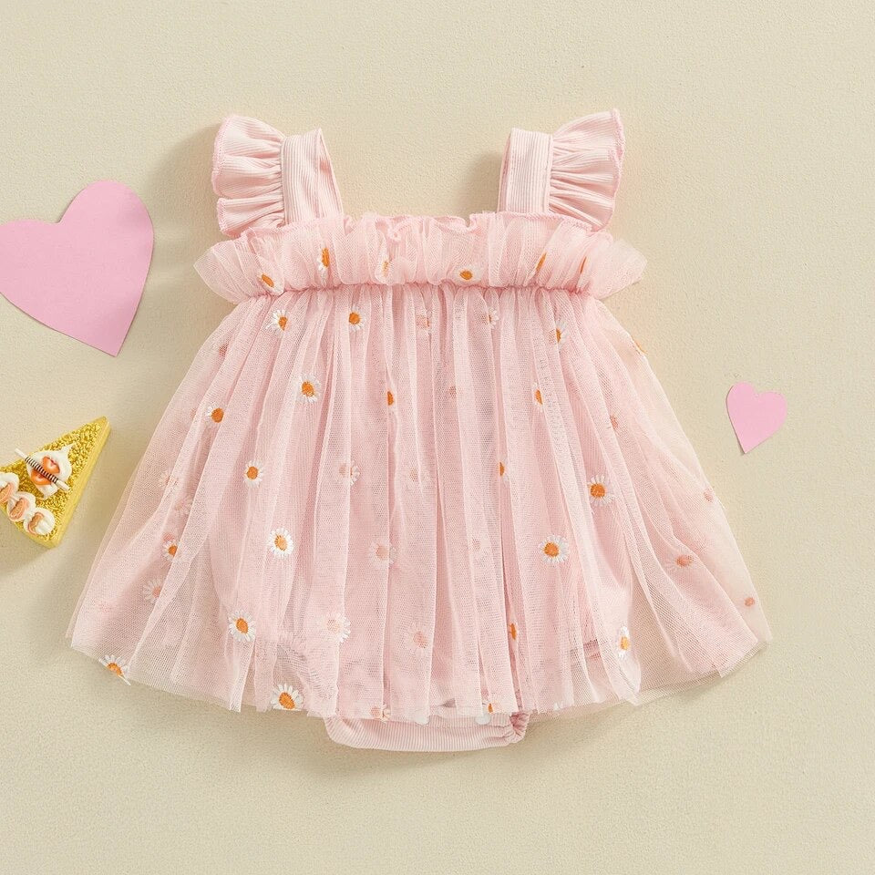 Frill Trim Daisy Tutu Romper