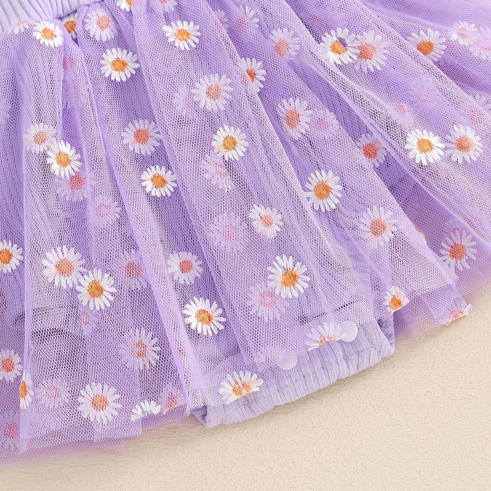 Bow Sleeve Daisy Tutu Romper