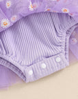 Bow Sleeve Daisy Tutu Romper