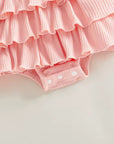 Bella Bow Ribbed Ruffle Romper