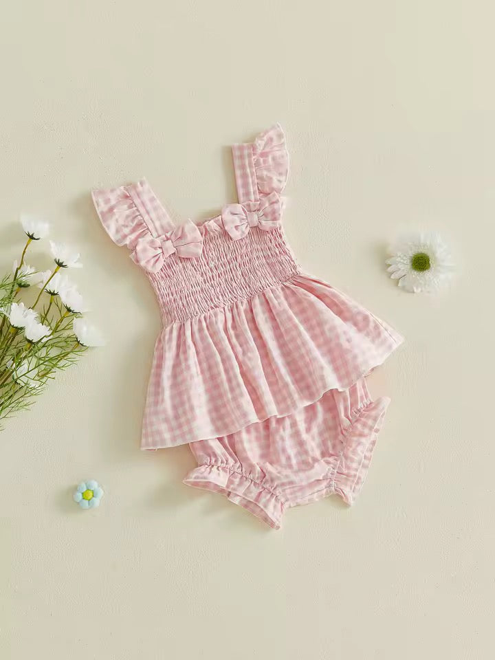 Darling Gingham Bow Set