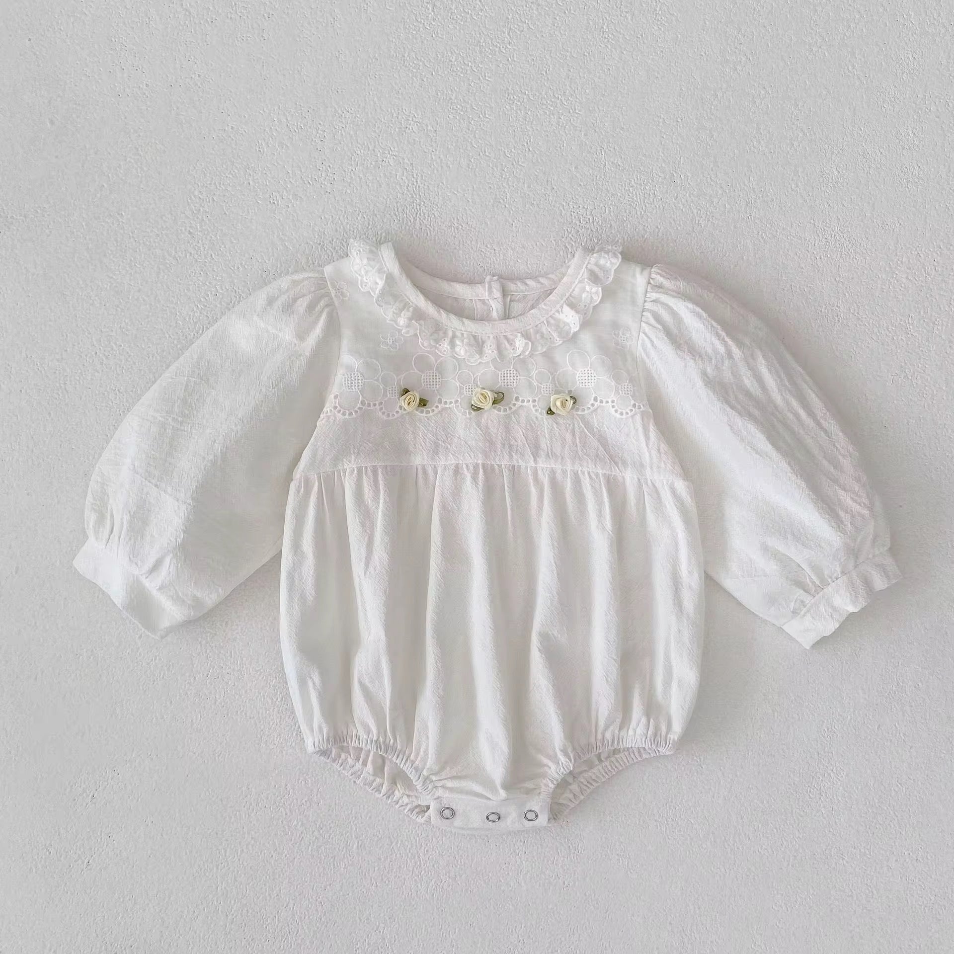 Ivory Lace Blossom Bubble Romper