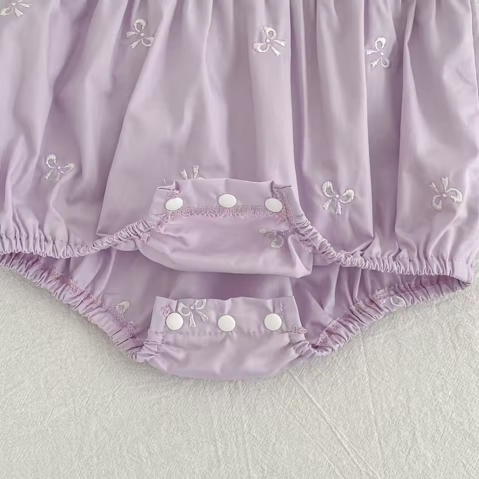 Lavender Lace Collar Bubble Romper