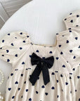 Midnight Hearts Bow Bubble Romper