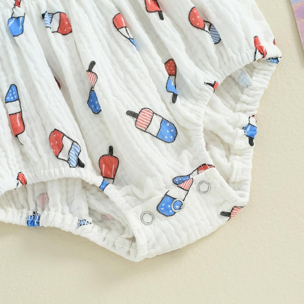 2pcs Smocked Bubble Romper