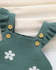 Knit Flower Overalls