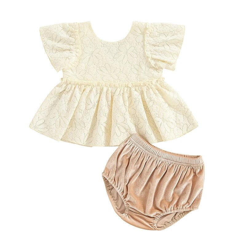 2pcs Peplum Lace Set