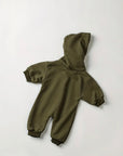 Hooded Zip-up Jumpsuit (Green)